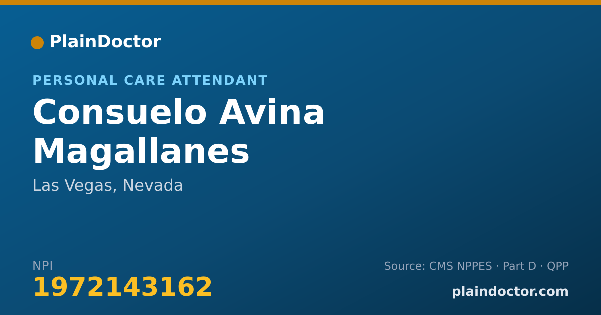 Shareable card for Consuelo Avina Magallanes - Personal Care Attendant, Las Vegas, NV