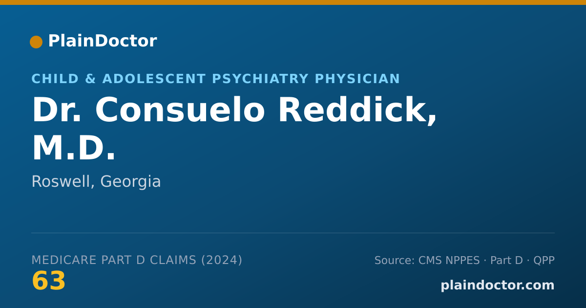 Shareable card for Consuelo Reddick, M.D. - Child & Adolescent Psychiatry Physician, Roswell, GA