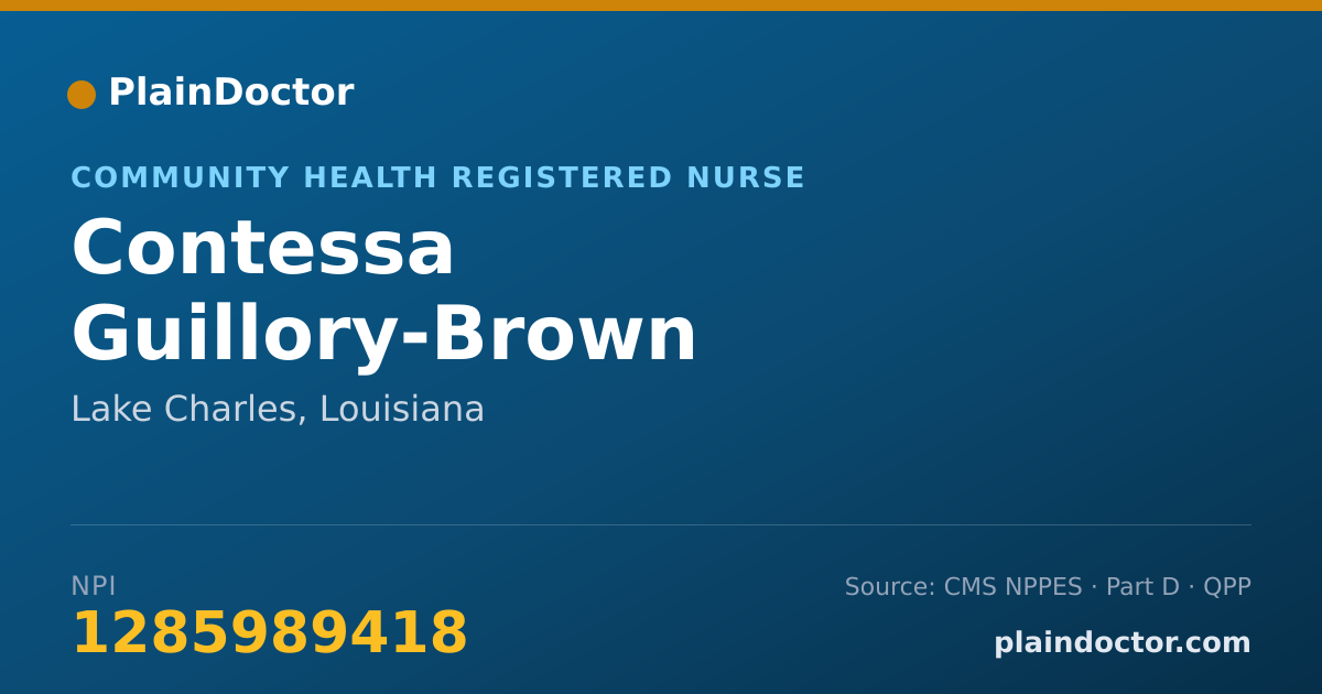 Shareable card for Contessa Guillory-Brown - Community Health Registered Nurse, Lake Charles, LA