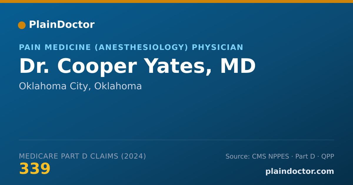 Shareable card for Cooper Yates, MD - Pain Medicine (Anesthesiology) Physician, Oklahoma City, OK