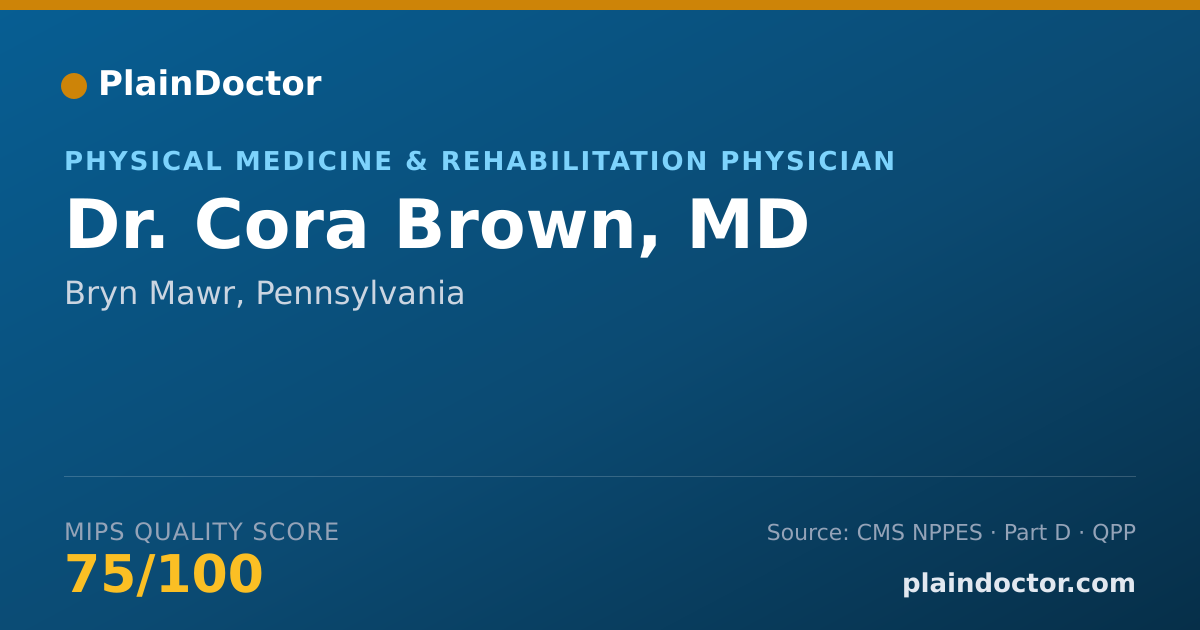 Shareable card for Cora Brown, MD - Physical Medicine & Rehabilitation Physician, Bryn Mawr, PA