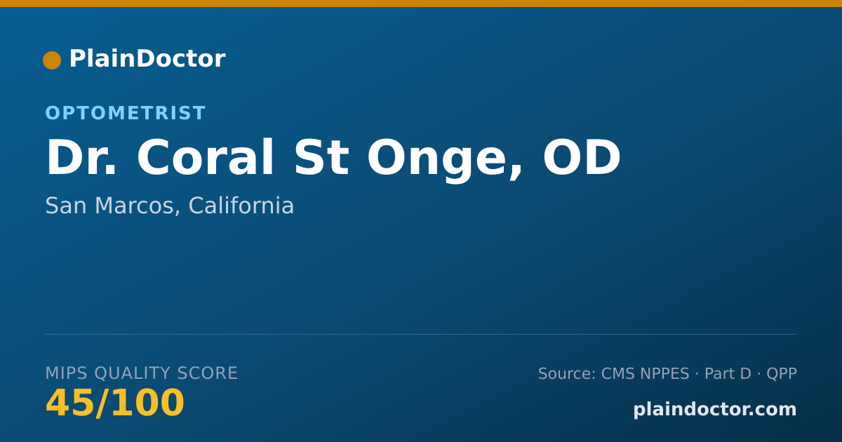 Shareable card for Coral St Onge, OD - Optometrist, San Marcos, CA