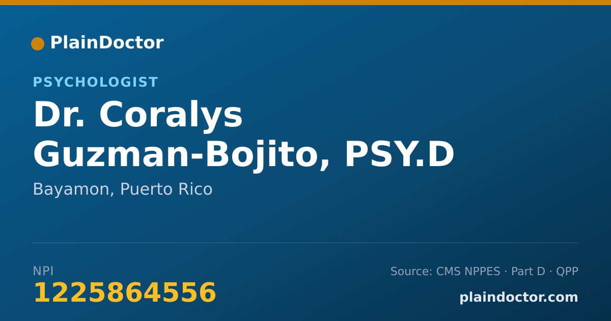 Shareable card for Coralys Guzman-Bojito, PSY.D - Psychologist, Bayamon, PR