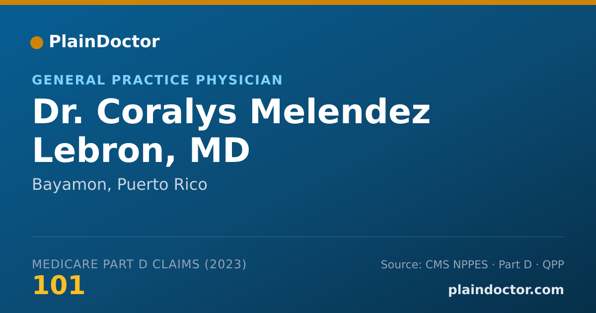 Shareable card for Coralys Melendez Lebron, MD - General Practice Physician, Bayamon, PR