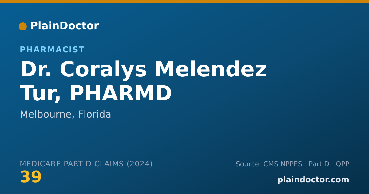 Shareable card for Coralys Melendez Tur, PHARMD - Pharmacist, Guaynabo, PR