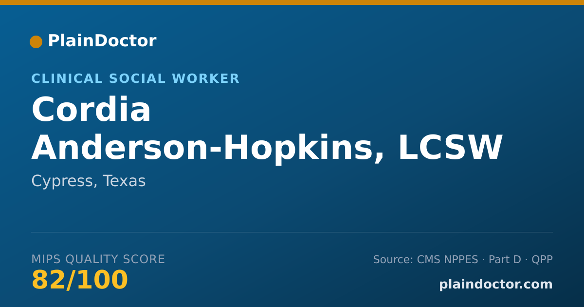 Shareable card for Cordia Anderson-Hopkins, LCSW - Clinical Social Worker, Cypress, TX