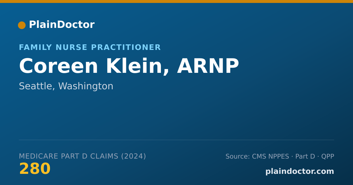 Shareable card for Coreen Klein, ARNP - Family Nurse Practitioner, Seattle, WA