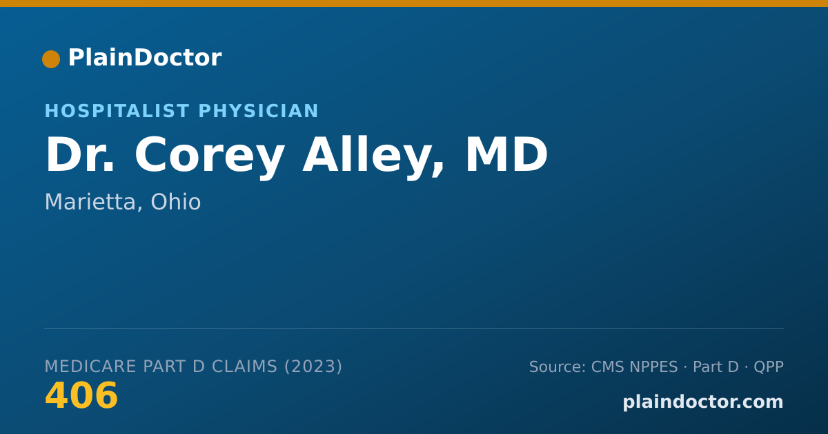 Shareable card for Corey Alley, MD - Hospitalist Physician, Marietta, OH