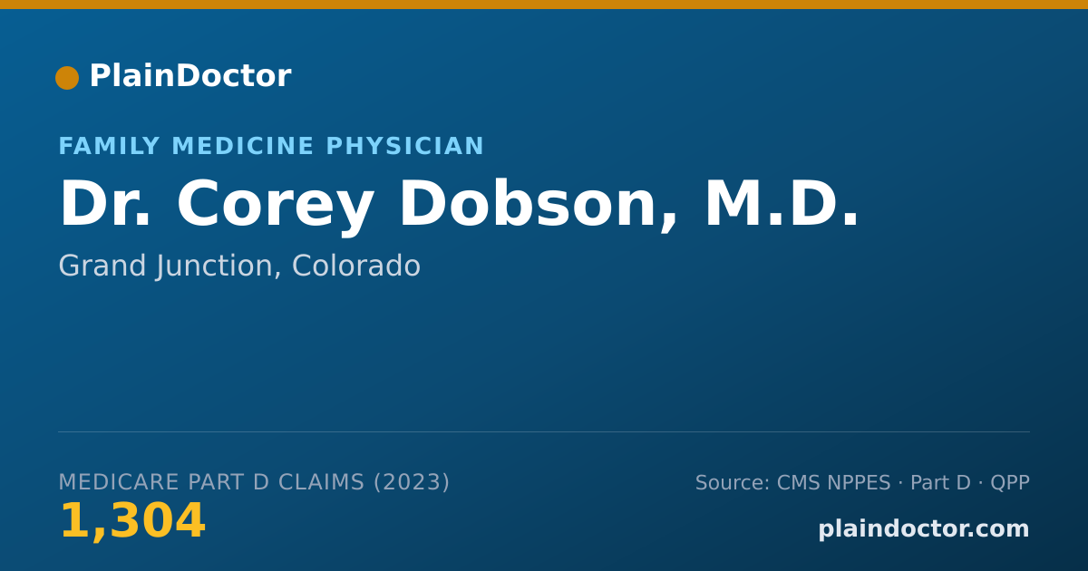 Shareable card for Corey Dobson, M.D. - Family Medicine Physician, Grand Junction, CO