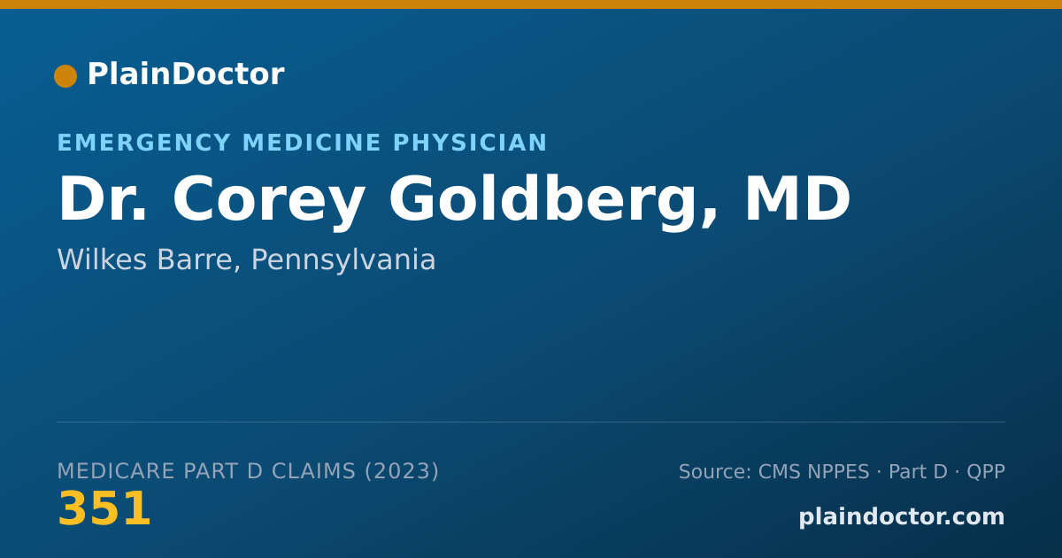 Shareable card for Corey Goldberg, MD - Emergency Medicine Physician, Wilkes Barre, PA