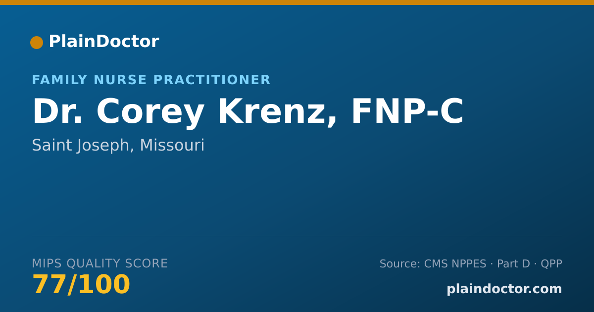Shareable card for Corey Krenz, FNP-C - Family Nurse Practitioner, Saint Joseph, MO