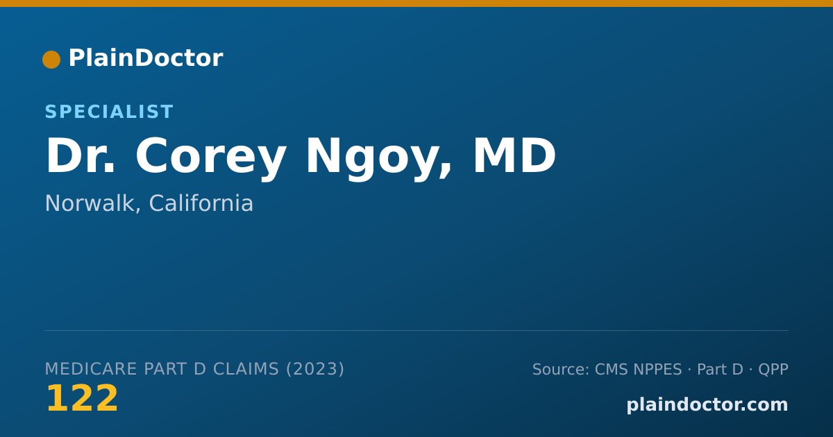 Shareable card for Corey Ngoy, MD - Specialist, Norwalk, CA