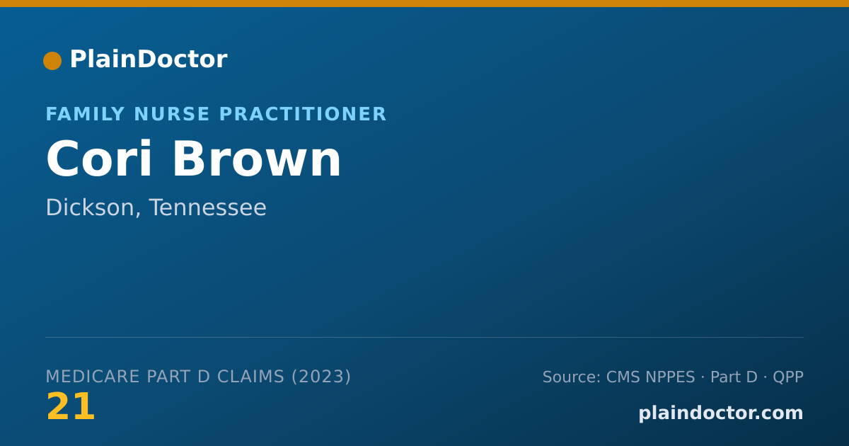 Shareable card for Cori Brown - Family Nurse Practitioner, Dickson, TN