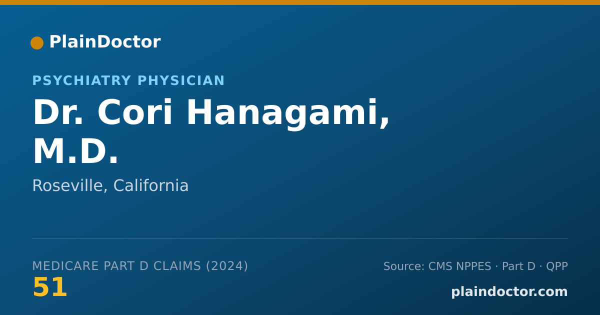 Shareable card for Cori Hanagami, M.D. - Psychiatry Physician, Roseville, CA