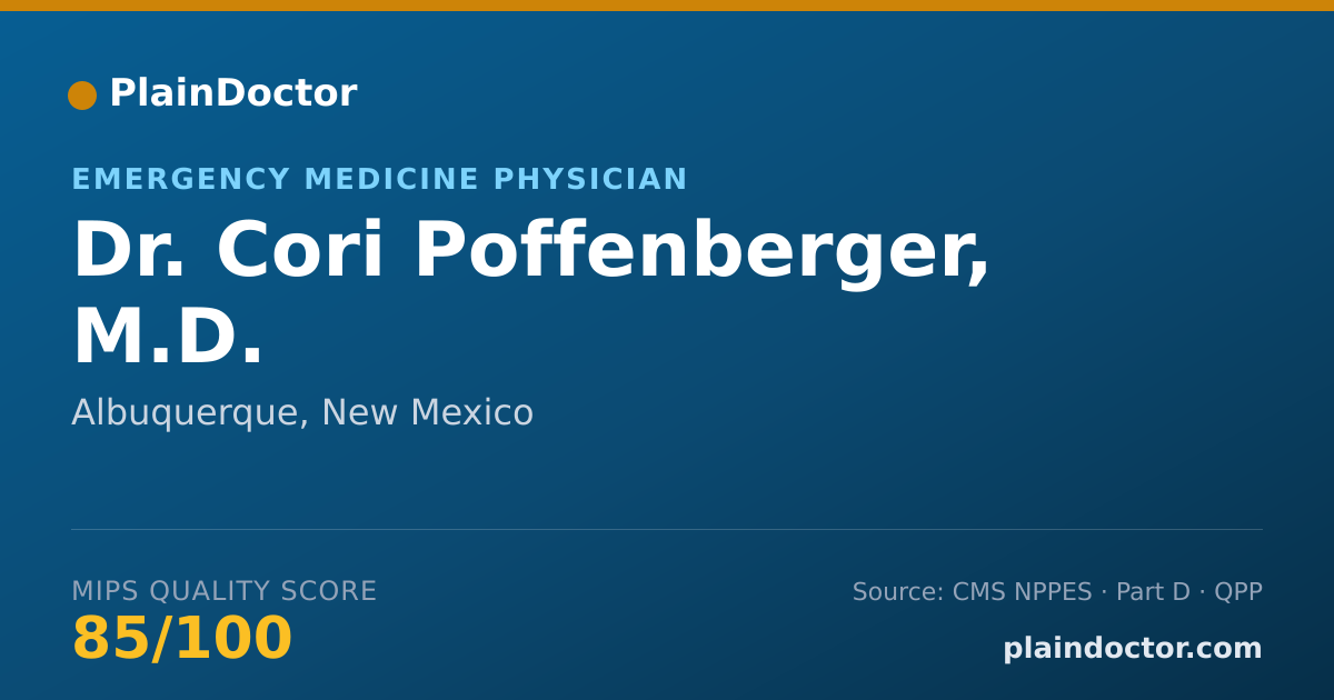 Shareable card for Cori Poffenberger, M.D. - Emergency Medicine Physician, Albuquerque, NM
