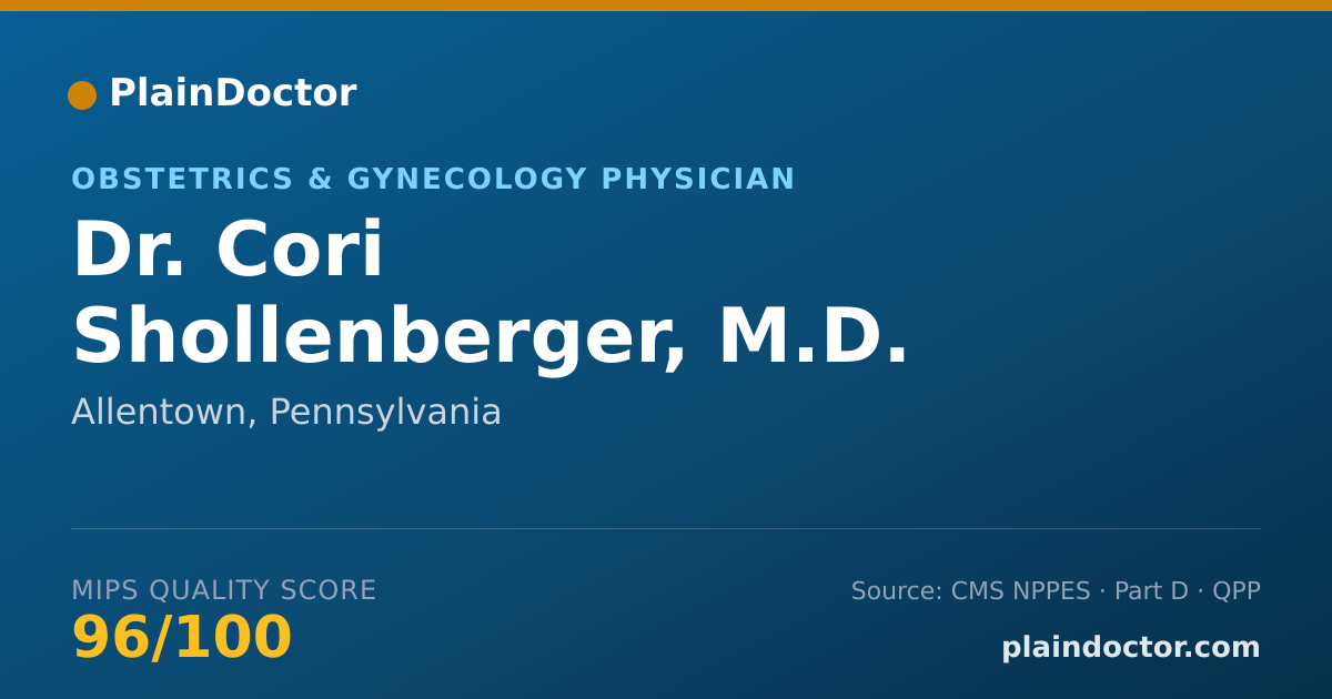 Shareable card for Cori Shollenberger, M.D. - Obstetrics & Gynecology Physician, Allentown, PA