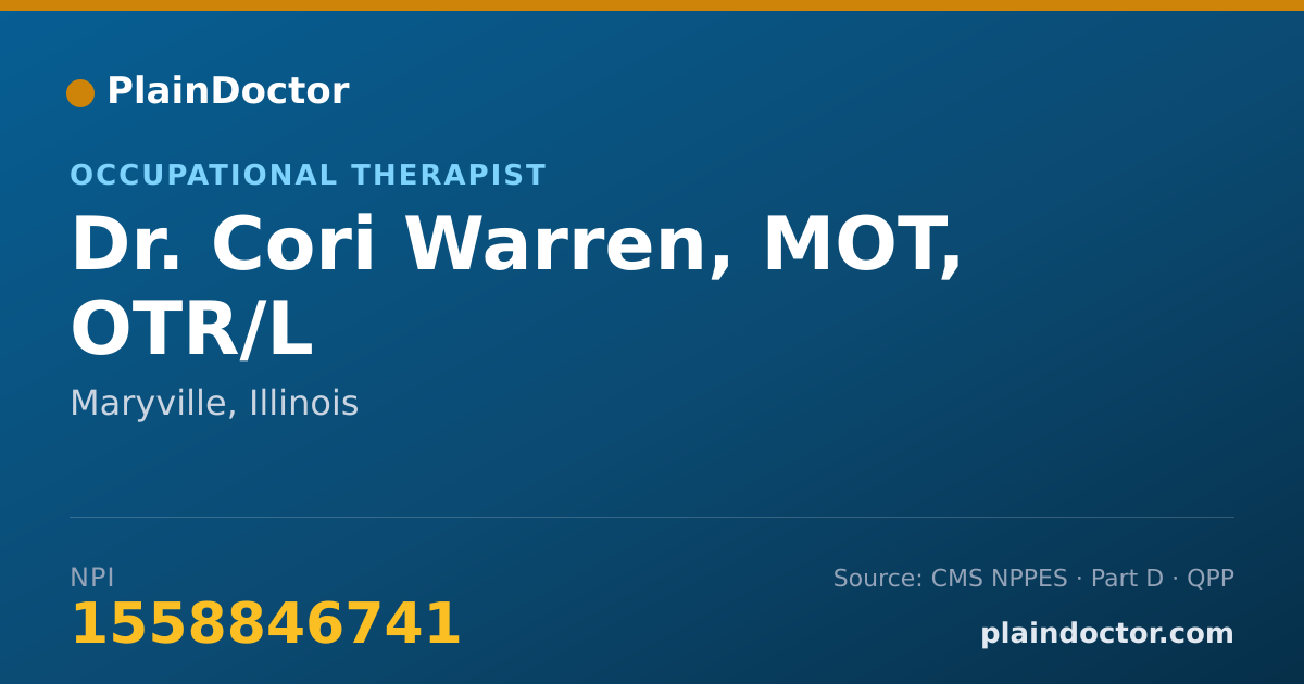 Shareable card for Cori Warren, MOT, OTR/L - Occupational Therapist, Maryville, IL