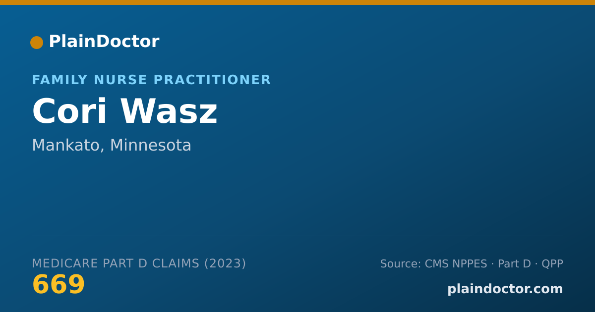 Shareable card for Cori Wasz - Family Nurse Practitioner, Mankato, MN