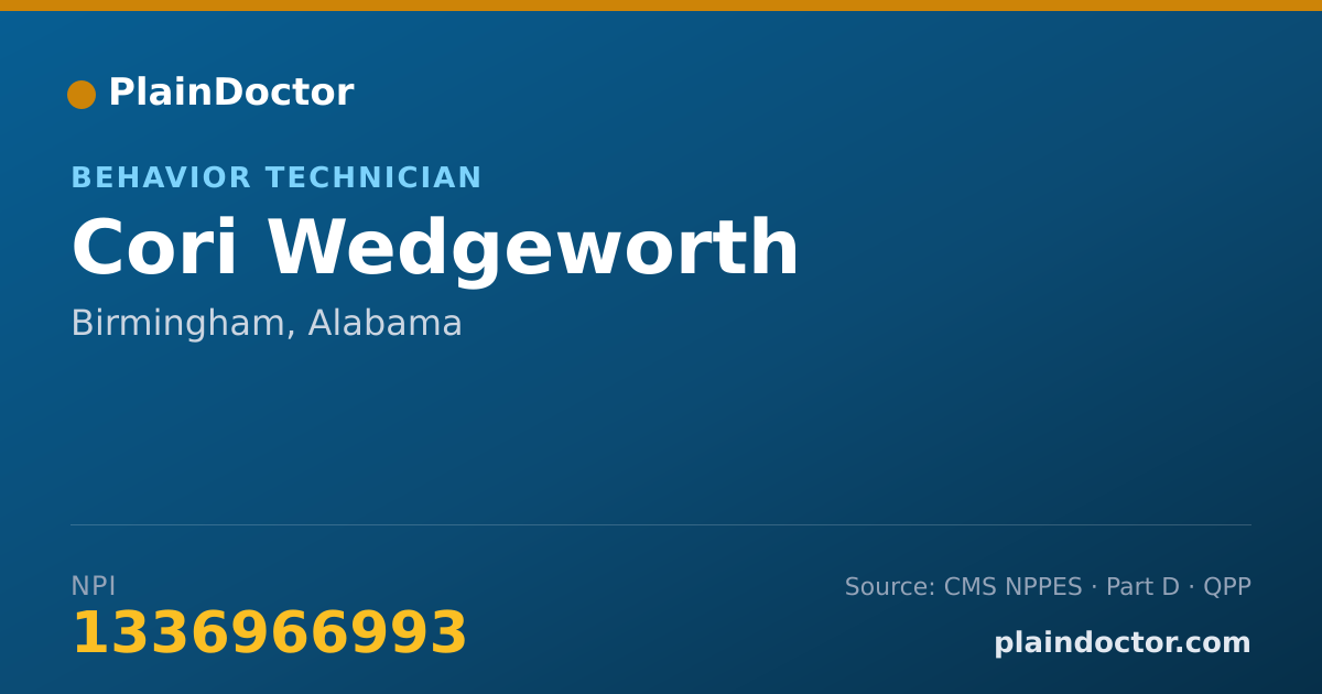 Shareable card for Cori Wedgeworth - Behavior Technician, Birmingham, AL