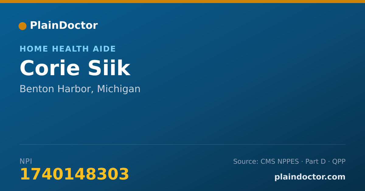 Shareable card for Corie Siik - Home Health Aide, Benton Harbor, MI