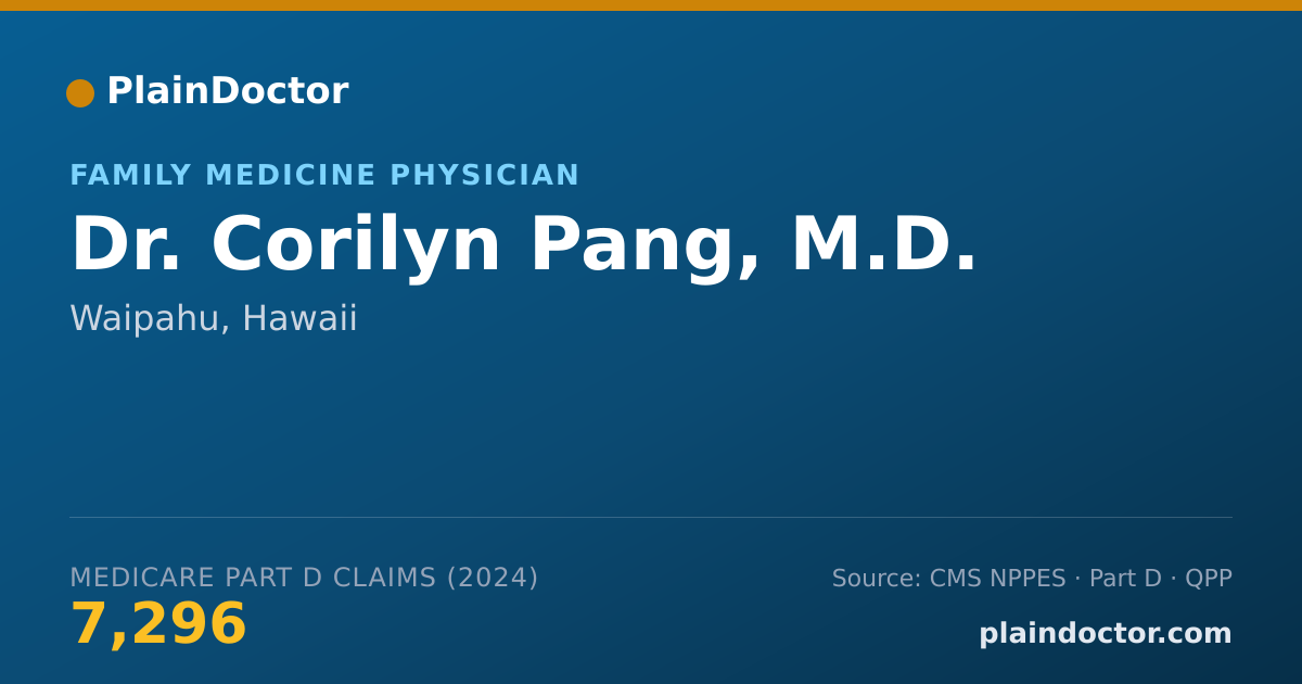 Shareable card for Corilyn Pang, M.D. - Family Medicine Physician, Waipahu, HI