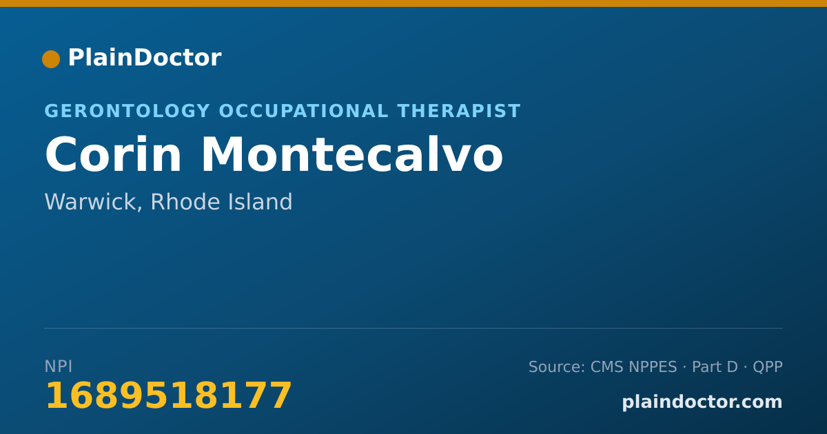 Shareable card for Corin Montecalvo - Gerontology Occupational Therapist, Warwick, RI