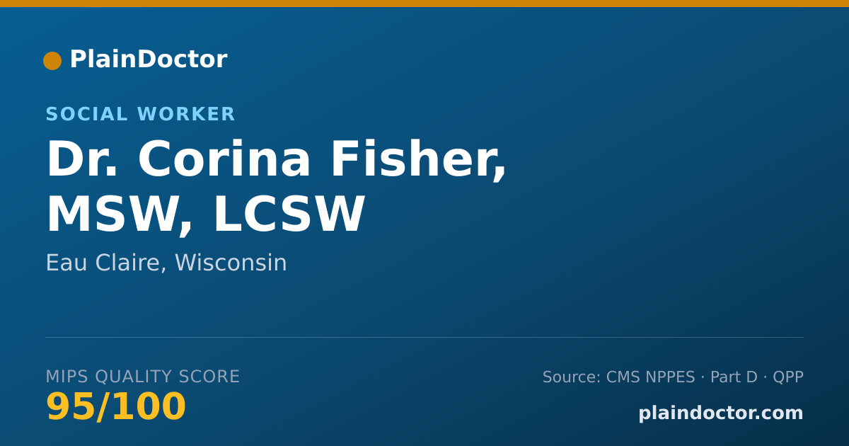 Shareable card for Corina Fisher, MSW, LCSW - Social Worker, Eau Claire, WI