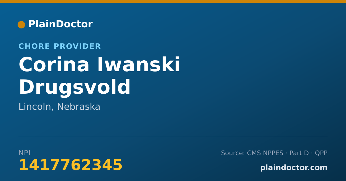 Shareable card for Corina Iwanski Drugsvold - Chore Provider, Lincoln, NE
