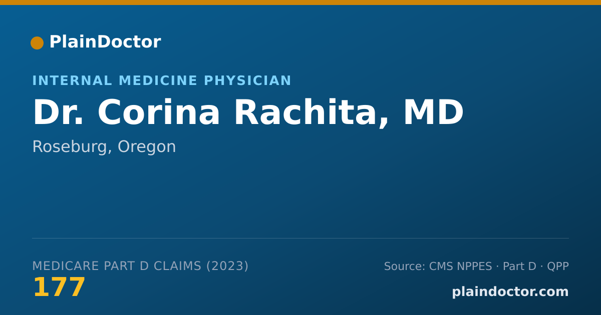 Shareable card for Corina Rachita, MD - Internal Medicine Physician, Roseburg, OR