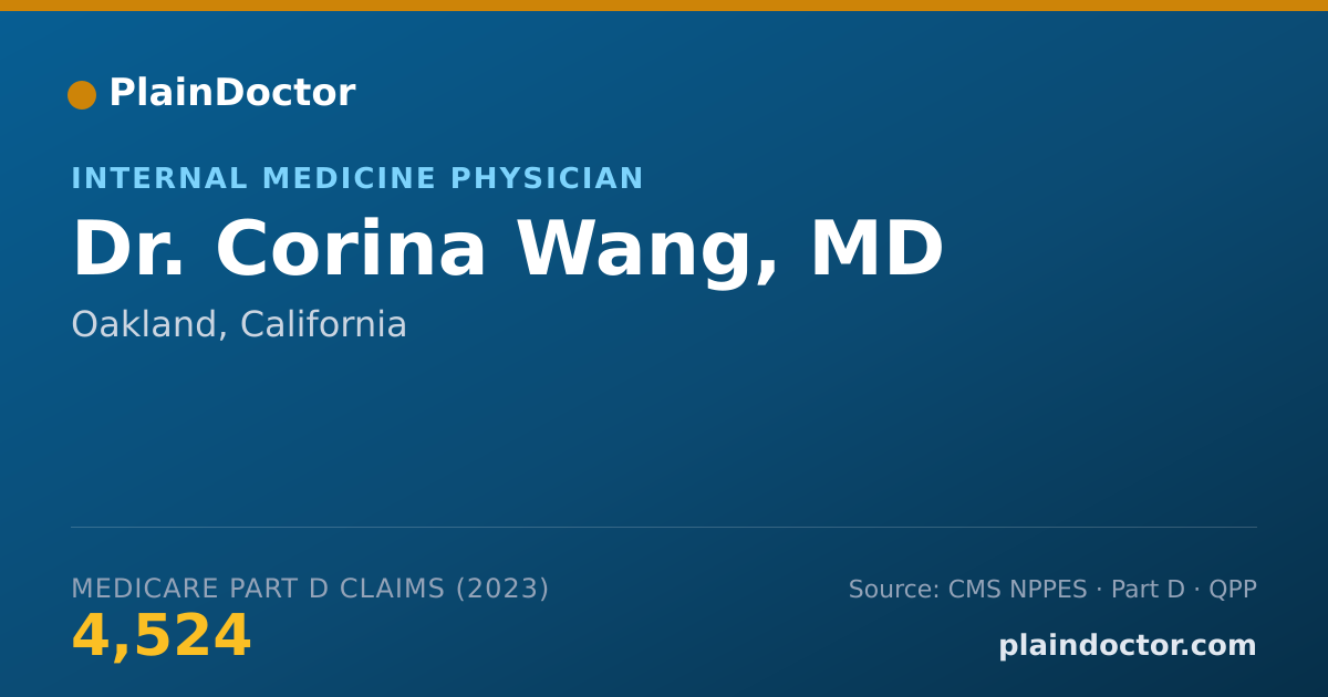Shareable card for Corina Wang, MD - Internal Medicine Physician, Oakland, CA