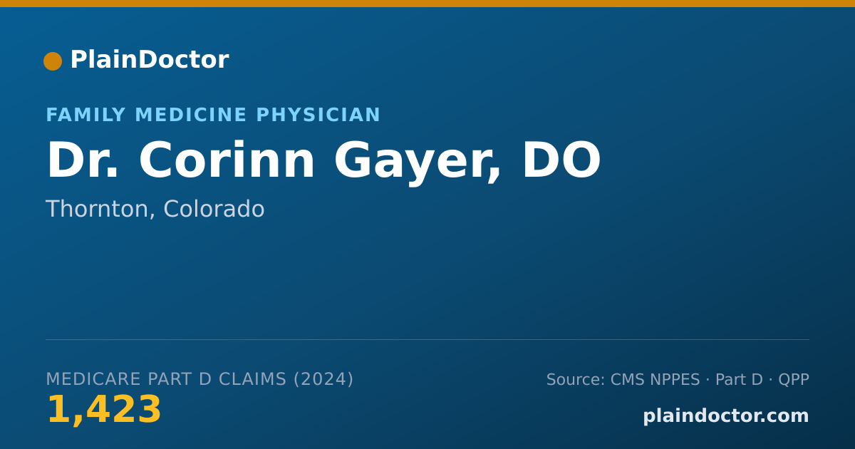 Shareable card for Corinn Gayer, DO - Family Medicine Physician, Thornton, CO