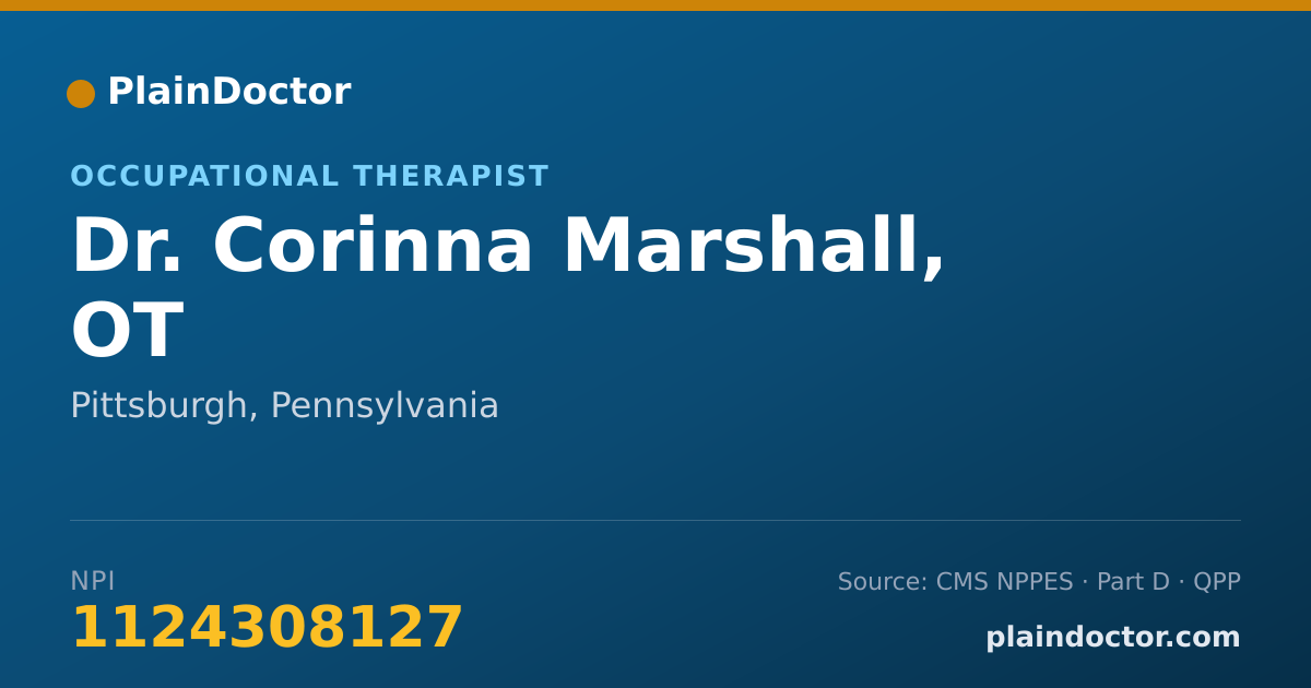 Shareable card for Corinna Marshall, OT - Occupational Therapist, Pittsburgh, PA