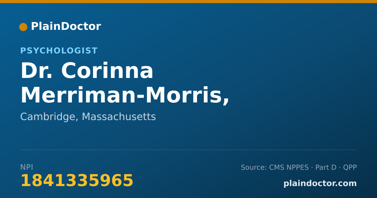 Shareable card for Corinna Merriman-Morris, C.A.G.S. - Psychologist, Cambridge, MA
