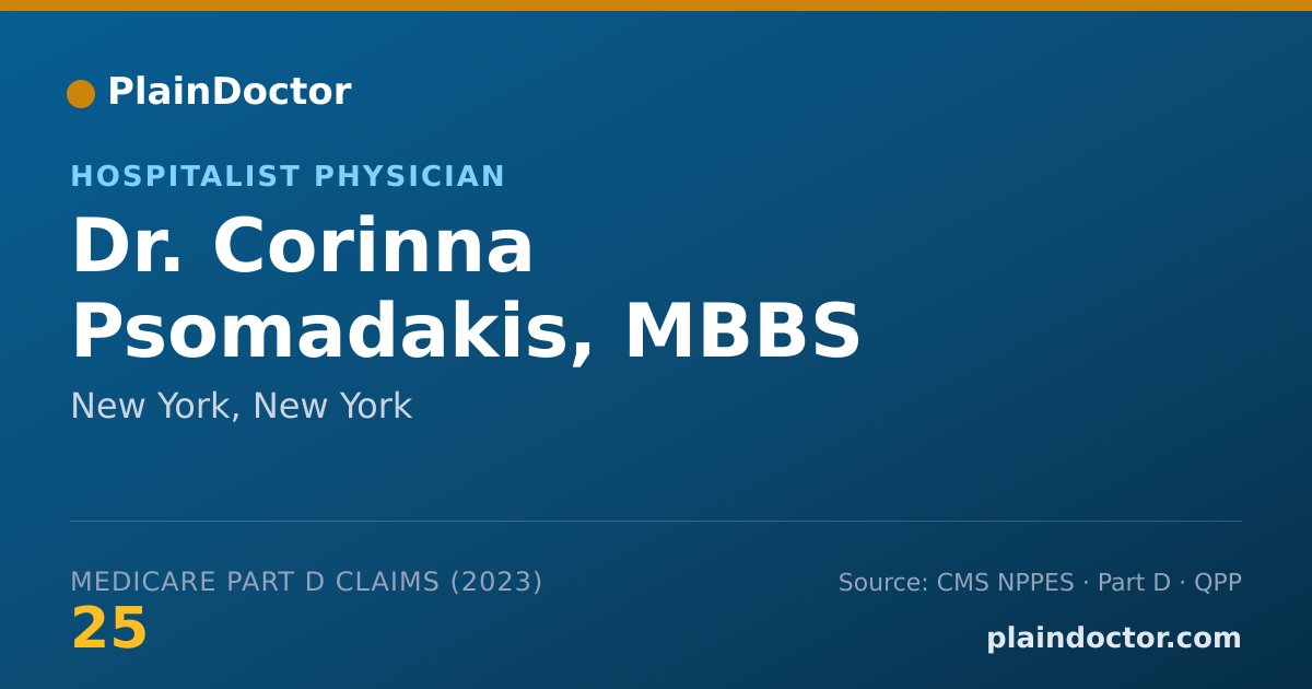 Shareable card for Corinna Psomadakis, MBBS - Hospitalist Physician, New York, NY