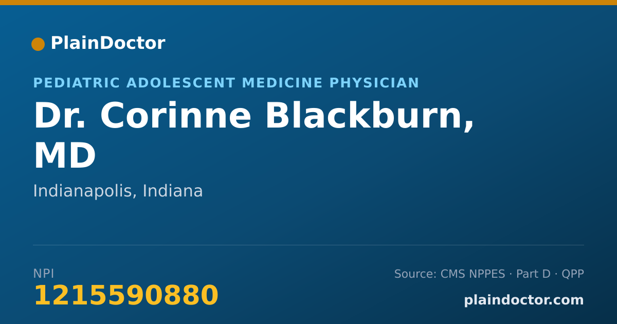 Shareable card for Corinne Blackburn, MD - Pediatric Adolescent Medicine Physician, Indianapolis, IN