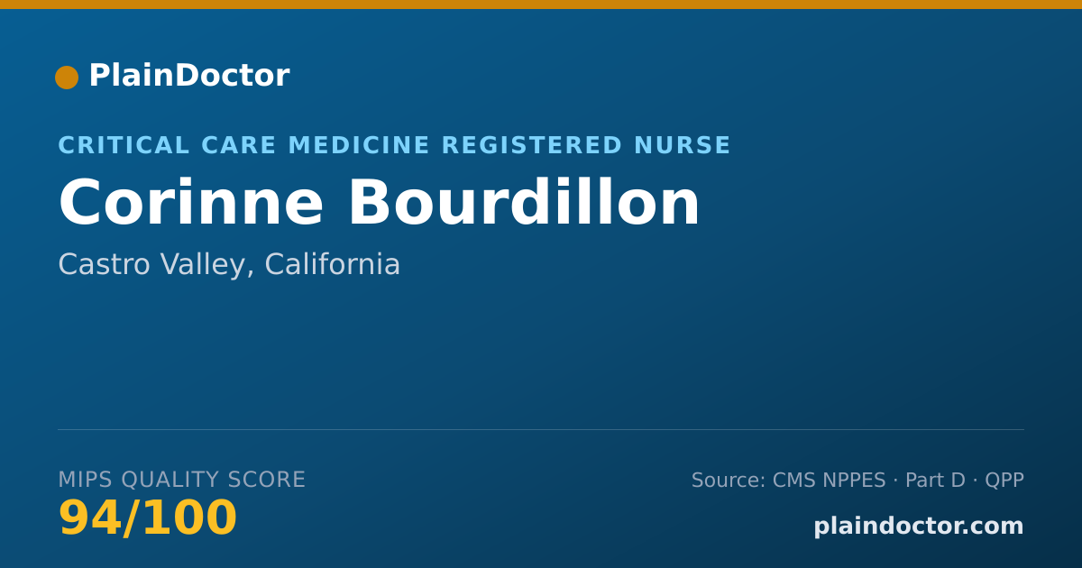 Shareable card for Corinne Bourdillon - Critical Care Medicine Registered Nurse, Castro Valley, CA