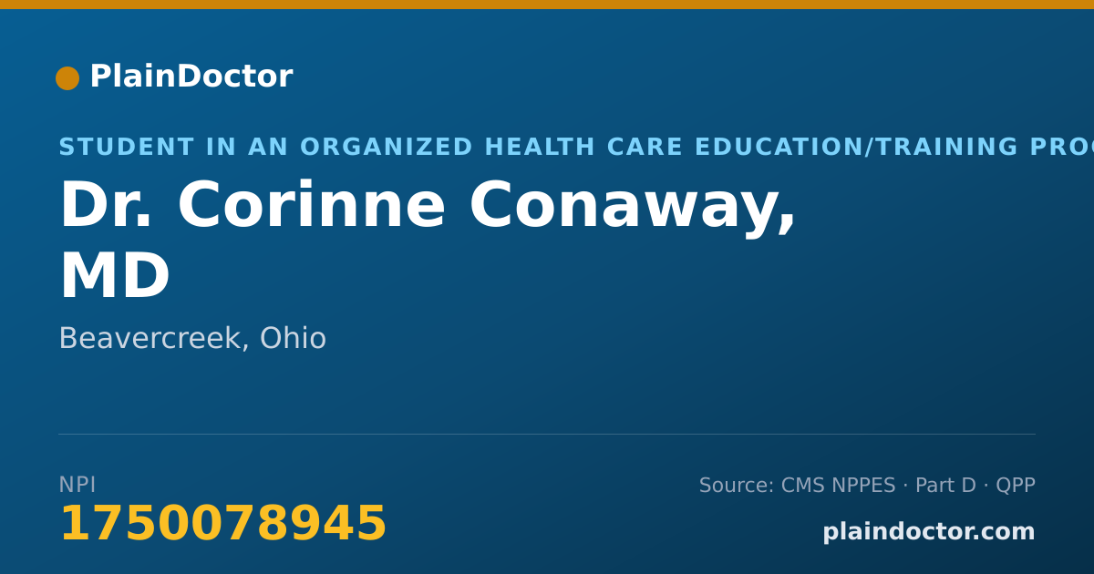Shareable card for Corinne Conaway, MD - Student in an Organized Health Care Education/Training Program, Beavercreek, OH