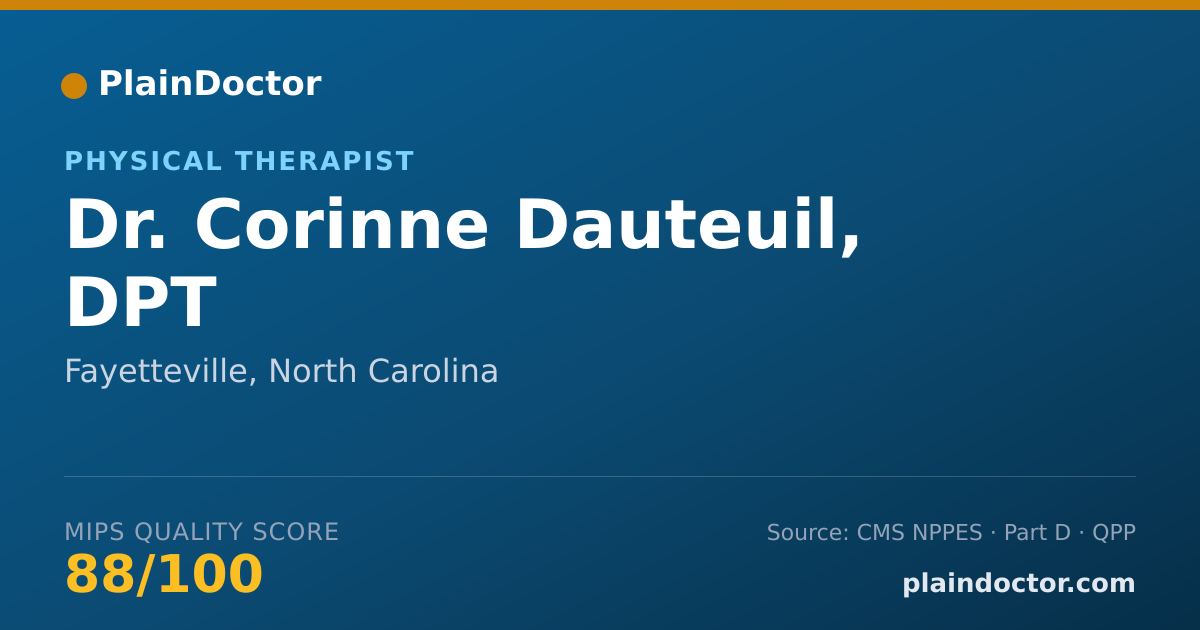 Shareable card for Corinne Dauteuil, DPT - Physical Therapist, Fayetteville, NC