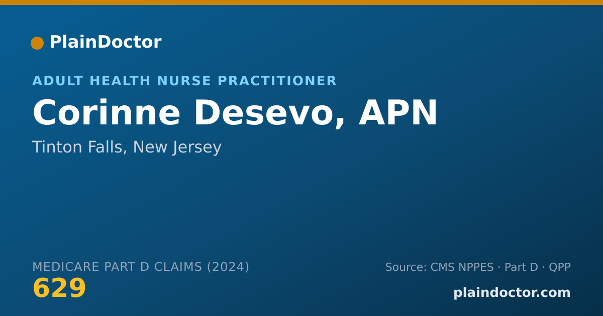 Shareable card for Corinne Desevo, APN - Adult Health Nurse Practitioner, Tinton Falls, NJ
