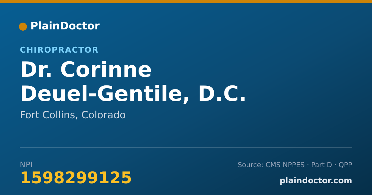 Shareable card for Corinne Deuel-Gentile, D.C. - Chiropractor, Fort Collins, CO