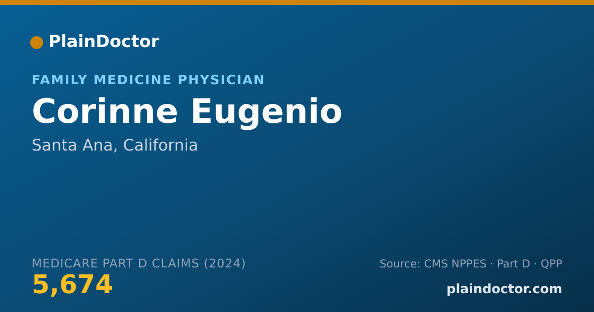 Shareable card for Corinne Eugenio - Family Medicine Physician, Santa Ana, CA