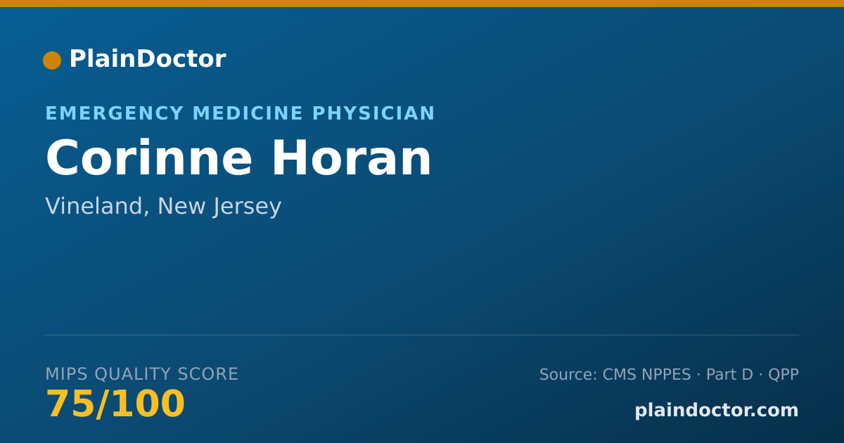 Shareable card for Corinne Horan - Emergency Medicine Physician, Vineland, NJ