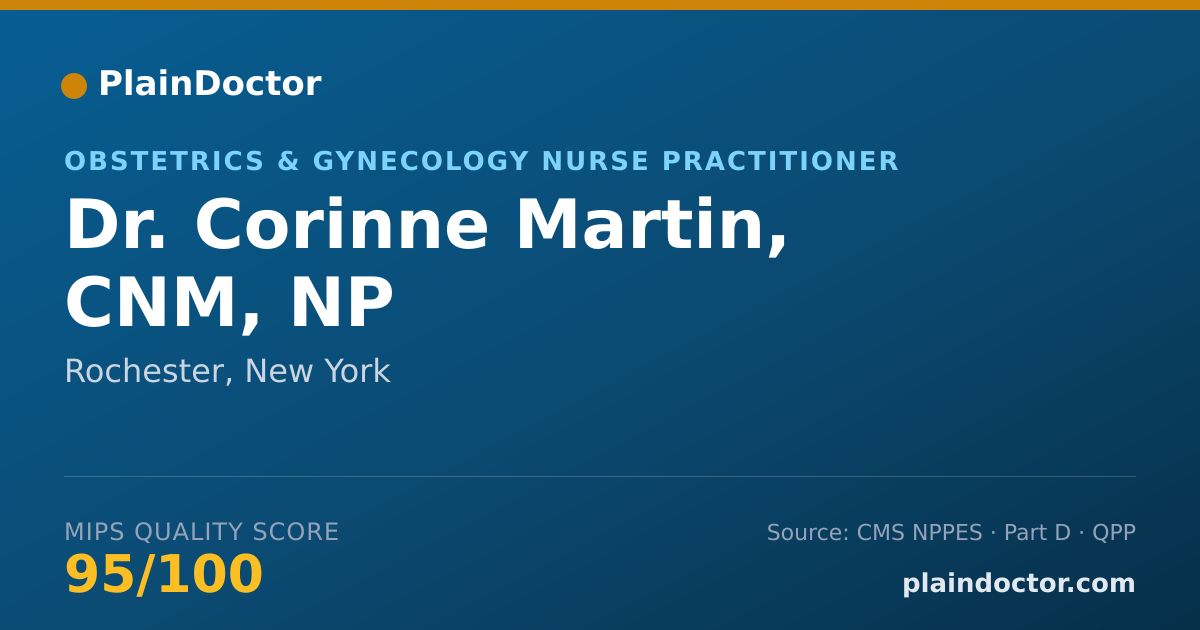 Shareable card for Corinne Martin, CNM, NP - Obstetrics & Gynecology Nurse Practitioner, Rochester, NY
