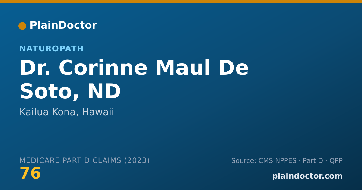 Shareable card for Corinne Maul De Soto, ND - Naturopath, Kailua Kona, HI