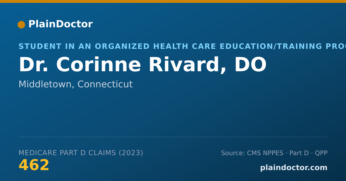 Shareable card for Corinne Rivard, DO - Student in an Organized Health Care Education/Training Program, Middletown, CT