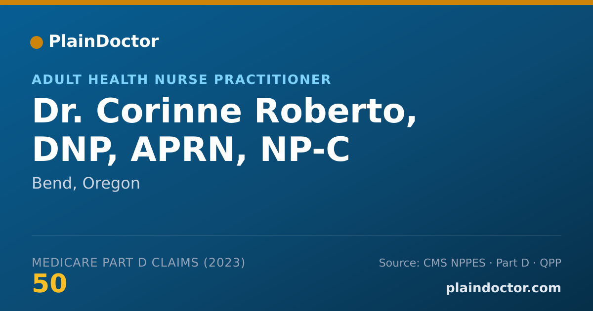 Shareable card for Corinne Roberto, DNP, APRN, NP-C - Adult Health Nurse Practitioner, Bend, OR