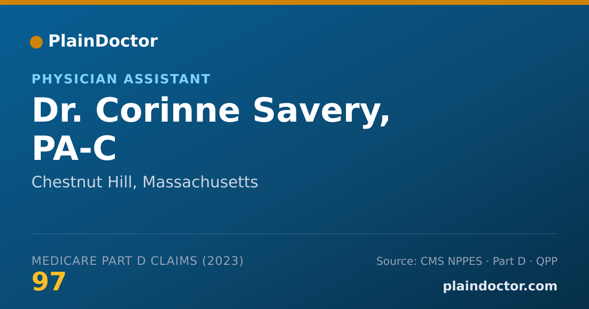 Shareable card for Corinne Savery, PA-C - Physician Assistant, Chestnut Hill, MA