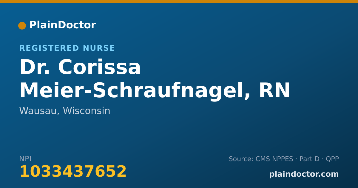 Shareable card for Corissa Meier-Schraufnagel, RN - Registered Nurse, Wausau, WI