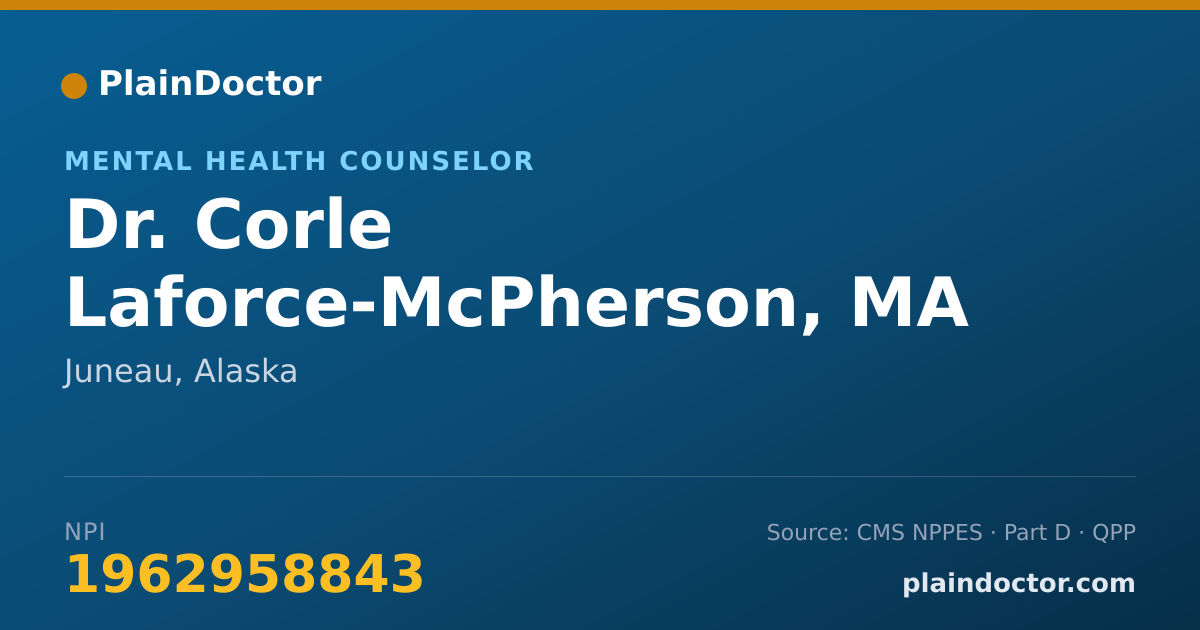Shareable card for Corle Laforce-McPherson, MA - Mental Health Counselor, Juneau, AK