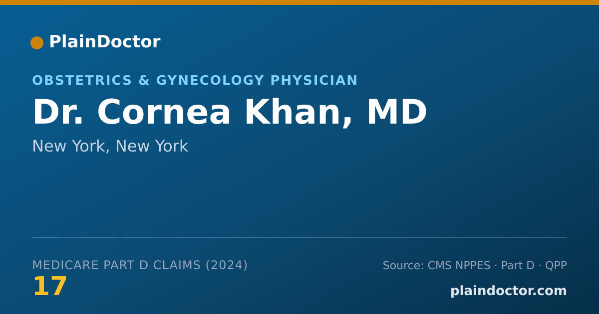 Shareable card for Cornea Khan, MD - Obstetrics & Gynecology Physician, New York, NY